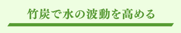 竹炭で水の波動を高める